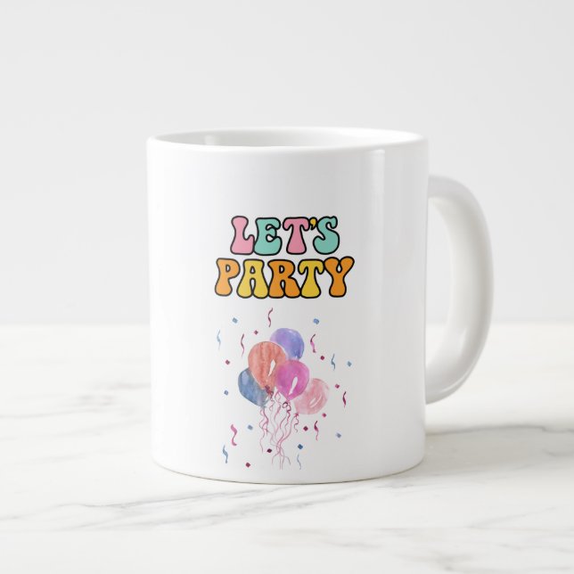 Grande Caneca de Café de Aniversário Engraçada Sem Serifa (Frente Esquerda)