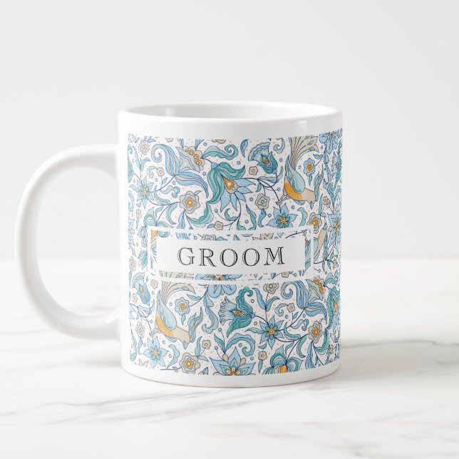 Grande Caneca de Café do Noivo com Poema – Presente Român (Esquerda)