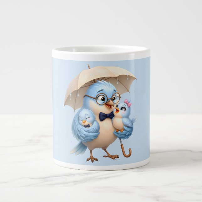 Grande Caneca de café do Pai Passarinho Presente de Famíl (Frente)