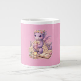 Grande Caneca de Café Dragão Mãe Aconchegante e Literata