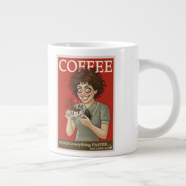 Grande Caneca de Café Engraçada “Café Torna Tudo Mais Ráp (Direita)
