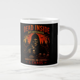 Grande Caneca de Café Engraçada Morto Por Dentro Mas Cafe