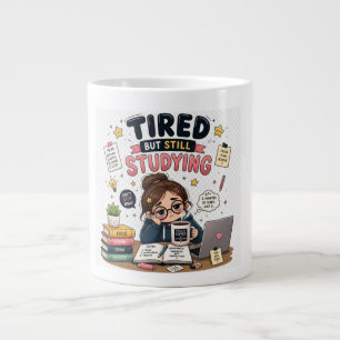 Grande Caneca de Café Engraçada para Estudantes Cansados