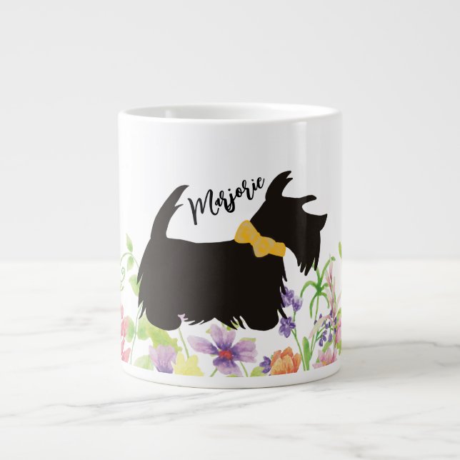 Grande Caneca de café escocesa personalizada, flor de jar (Frente)