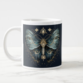 Grande Caneca de Café Estética Escura Mariposa Celestial