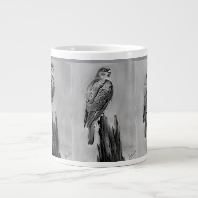 Grande Caneca de café Falcão, ave de rapina (Frente)