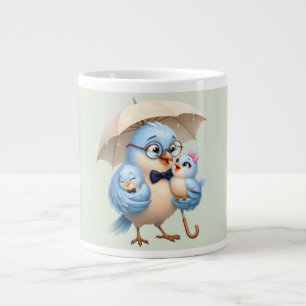 Grande Caneca de Café Família do Papai Pássaro