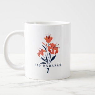 Grande Caneca de Café Floral Lírio. Brilhe Forte Inspirad
