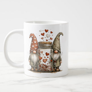Grande Caneca de Café Gnome do Dia dos Namorados – Design