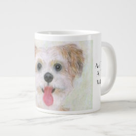 Grande Caneca de Café Jumbo Close Up do Cão Morkie