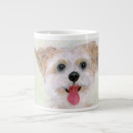 Grande Caneca de Café Jumbo Close Up do Cão Morkie