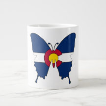 Caneca de café jumbo da borboleta do Colorado flag