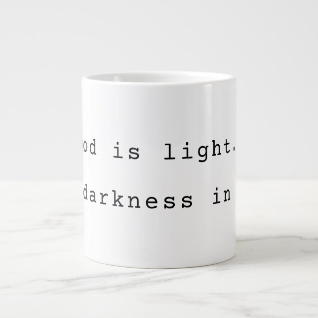 Grande Caneca de Café Jumbo "Deus é Luz" Moderna (Frente)