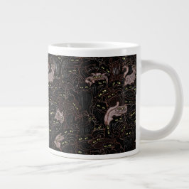 Grande Caneca de Café Jumbo Gatos Pretos Olhos Amarelos