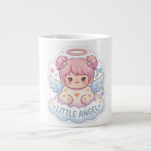 Grande Caneca de Café Menina Angel Chibi Fofa Kawaii