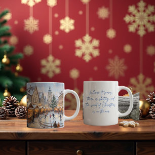 Grande Caneca de Café Natal Mercado Inverno Encantado