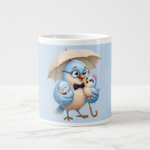 Grande Caneca de Café Pai Pássaro Presente de Amor Famili