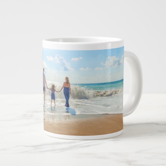Grande Caneca de Café para Enviar Sua Foto (Frente Esquerda)
