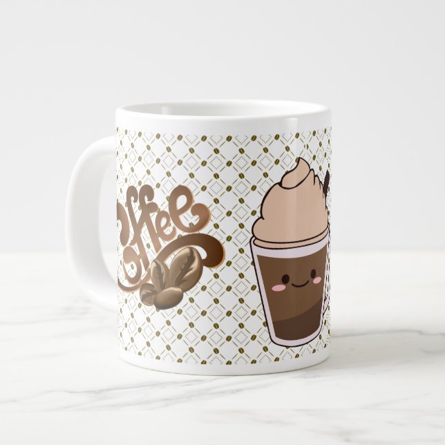 Grande Caneca de café personalizada (Frente Esquerda)