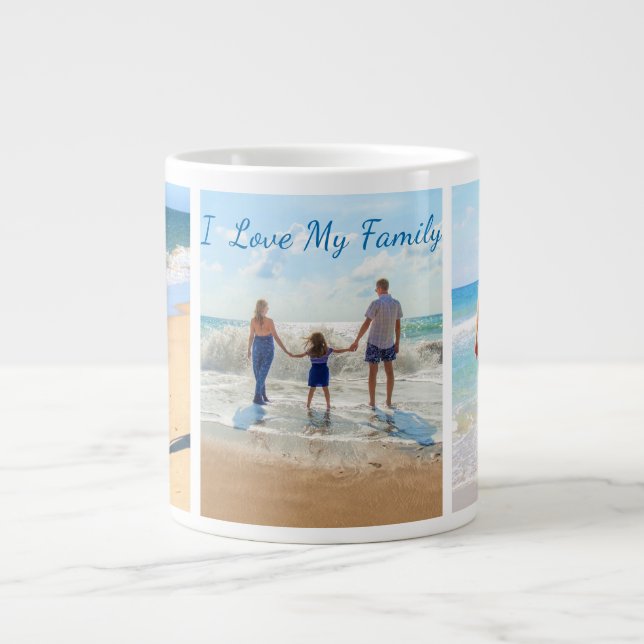 Grande Caneca de Café Personalizada com Colagem de Fotos  (Frente)