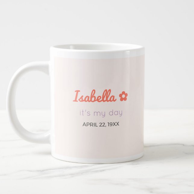 Grande Caneca de Café Personalizada com Nome para Ela de  (Esquerda)