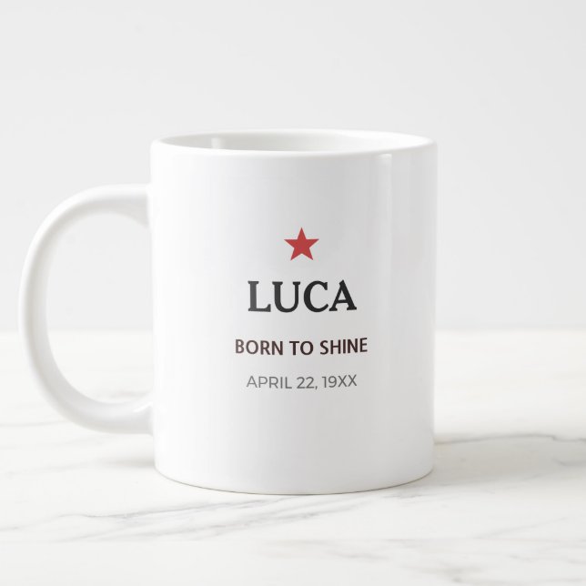 Grande Caneca de Café Personalizada com Nome para Ele no  (Esquerda)