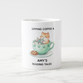 Grande Caneca de Café Personalizada com Nome para Leitore
