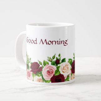 Grande Caneca de café personalizada floral