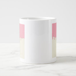 Grande Caneca de Café Rosa com Arte de Panda Desenhada à 