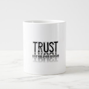 Grande Caneca de Café Tipografia "Confie" Minimalista – I