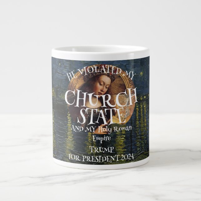 GRANDE CANECA DE CAFÉ TSA DOJ FV VD STD TRUMP TRUMPS REPU (Frente)