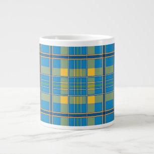 Grande caneca de café xadrez escocês tartan
