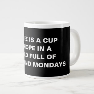 Grande Caneca de Citação de Café Engraçado Minimalista Es
