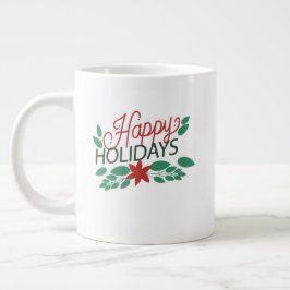 Grande Caneca de Natal Elegante – Café de Férias Clássico