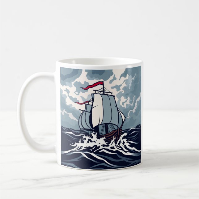Grande caneca de projeto de navio (Esquerda)