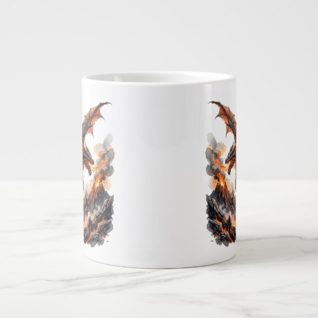 Grande Caneca Dragão de Fogo | Caneca de Café com Destaqu (Frente)