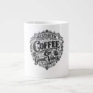 Grande Caneca Especial Citação de Café Estética Vintage