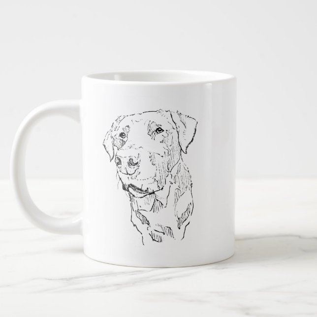 Grande Caneca Labrador, Café Cerâmico Mãe de Cachorro (Esquerda)
