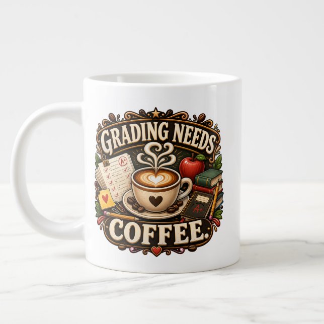 Grande Caneca para Professor de Café para Corrigir (Esquerda)