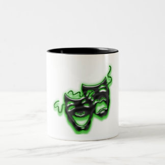 Grande caneca verde de néon das máscaras