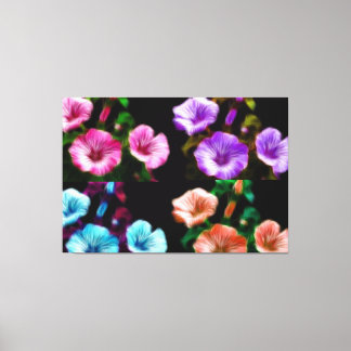 Grande Canvas de Petunias Quadtych Art