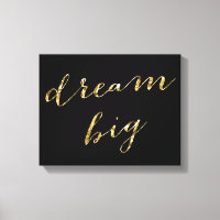 Grande Canvas do Sonho de Folha Negra e Ouro 14x11