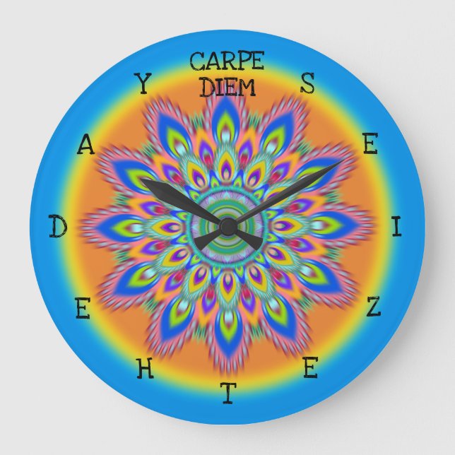 Grande Carpe Diem aproveite o dia do relógio de Mandala. (Frente)