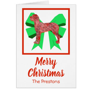 Grande Cartão de Arco de Cachorro de Natal Bonito