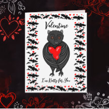 Grande Cartão de Dia dos Namorados Morcego Apaixon