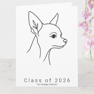 Grande cartão de formatura com retrato de Chihuahu