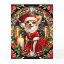 Grande Cartão de Natal Chihuahua em Papais noeis v
