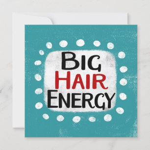 Grande cartão de saudação de energia do cabelo