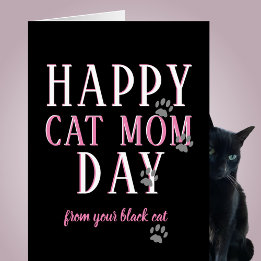 Grande Cartão do Dia das Mães do seu Gato Preto