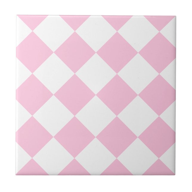 Grande Checkered de Diag - branco e algodão doce (Frente)